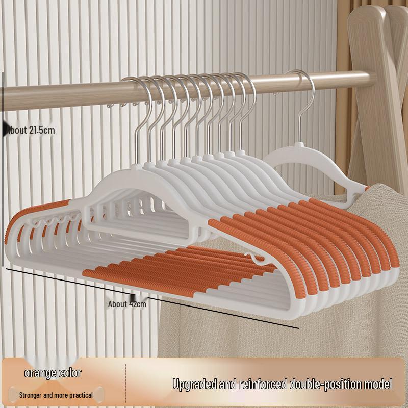 Non-slip Adult Clothes Hangers: No Trace, Thickened, Anti-Shoulder Bump, Dual-Use for Dry/Wet.