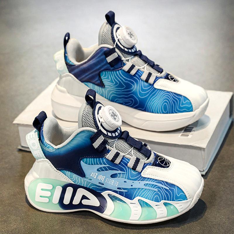 Boys Shoes Basketball Shoes 2025 Spring and Summer New Primary School Children Button Sports Shoes Girls Middle School Children Running Shoes