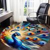 1pc Peacock Feather Artwork Chair Carpet for Office, Non-slip, Soft and Durable Office Rug, Perfect for Office yy260131015