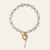 Kirykle Natural Crystal Bracelet for Women White Opal Stone Pearl Fashion Lucky Four-leaf Clover Women's Jewelry Bangles Gift