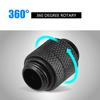 Brass G1Celsius4 Thread 360 Degree   Tube Adapter for Computer Water Cooling System Black
