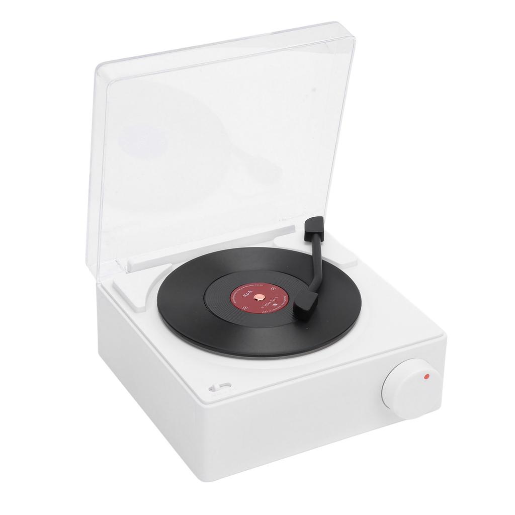Record Player Bluetooth Speaker ABS Cute Portable Wireless Turntable Speaker Alarm Clock for Home