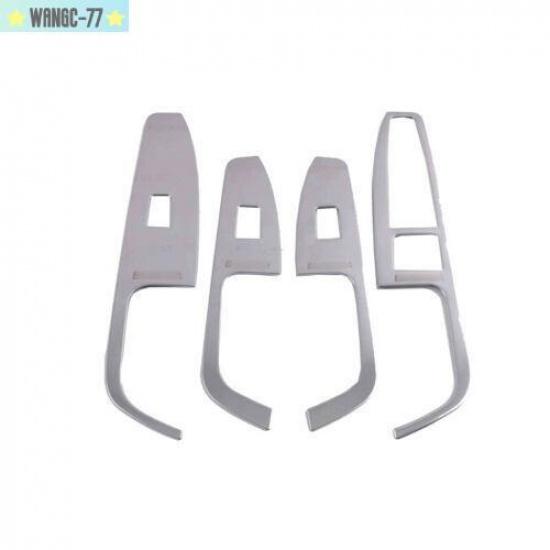 Silver Steel Window Lift Panel Switch Cover Trim For Hyundai Elantra 2016-