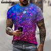 Men Women Colorful Glitter 3D Printed Men T-shirt Summer Fashion Casual Oversize Short Sleeve Street Style Tops