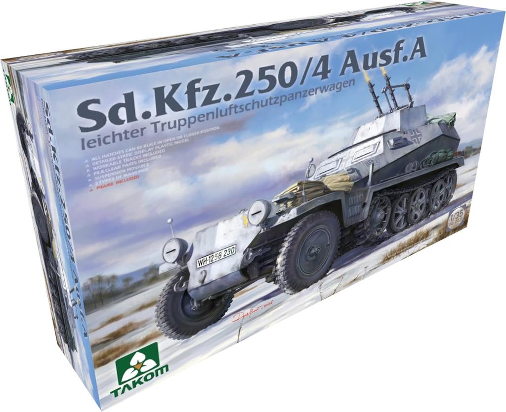 Takom Light Armored Personnel Carrier Plastic Model Kit TKO2211 1/35 Sd.Kfz.250/4 A-type Anti-Aircraft