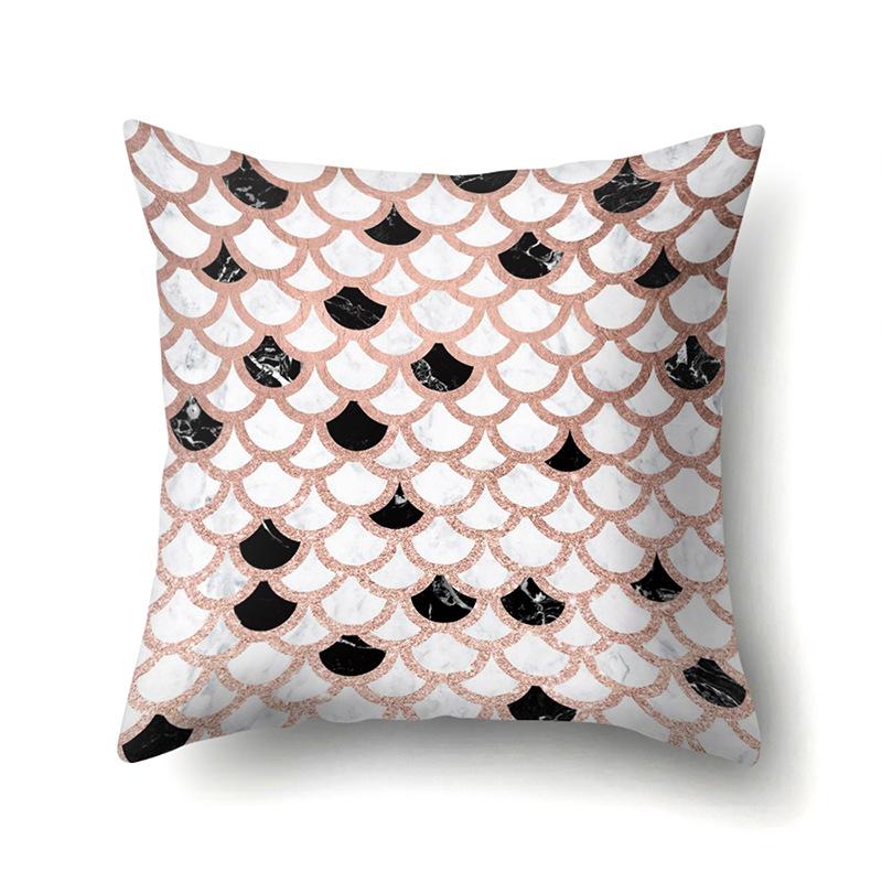 Polyester Pillow Case Automobile Decoration Home Printed Pillow Case Automobile Sofa Simple Waist Cushion Cover