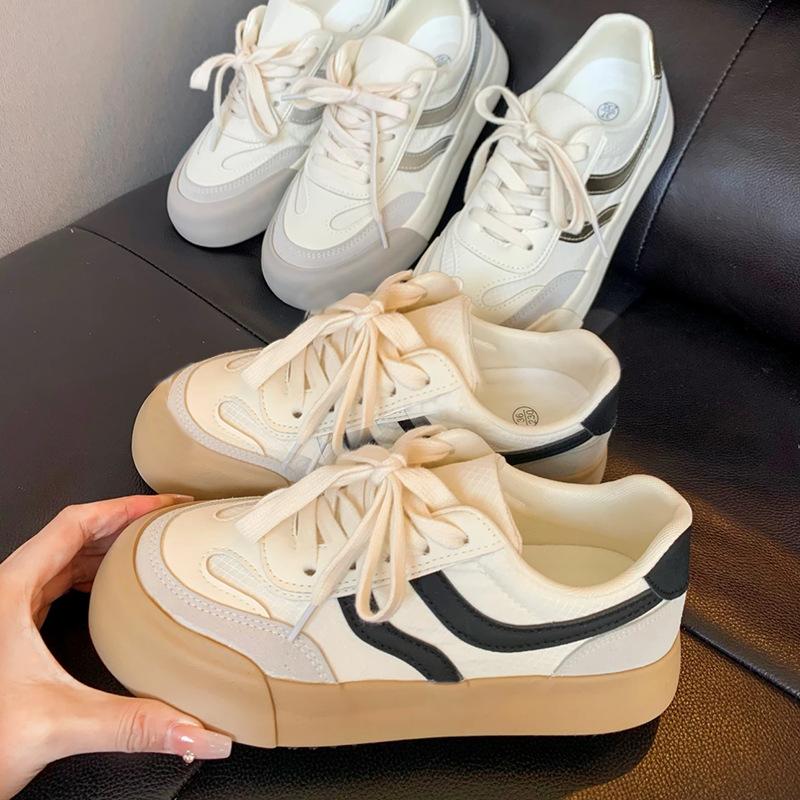 Board shoes new Chinese wasteland wind striped fashion muffin Xiaoxiangfeng campus French cute super soft retro interior