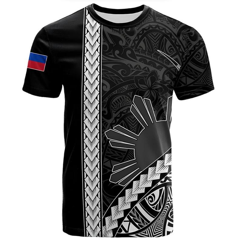 Nové 3D tričko s potiskem vlajky Filipín Erb Filipín Duchovní totem Grafická trička pro muže Vintage top