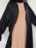 Seiden-Satin-Abaya: Sonnenschutz-Robe & Strickjacke