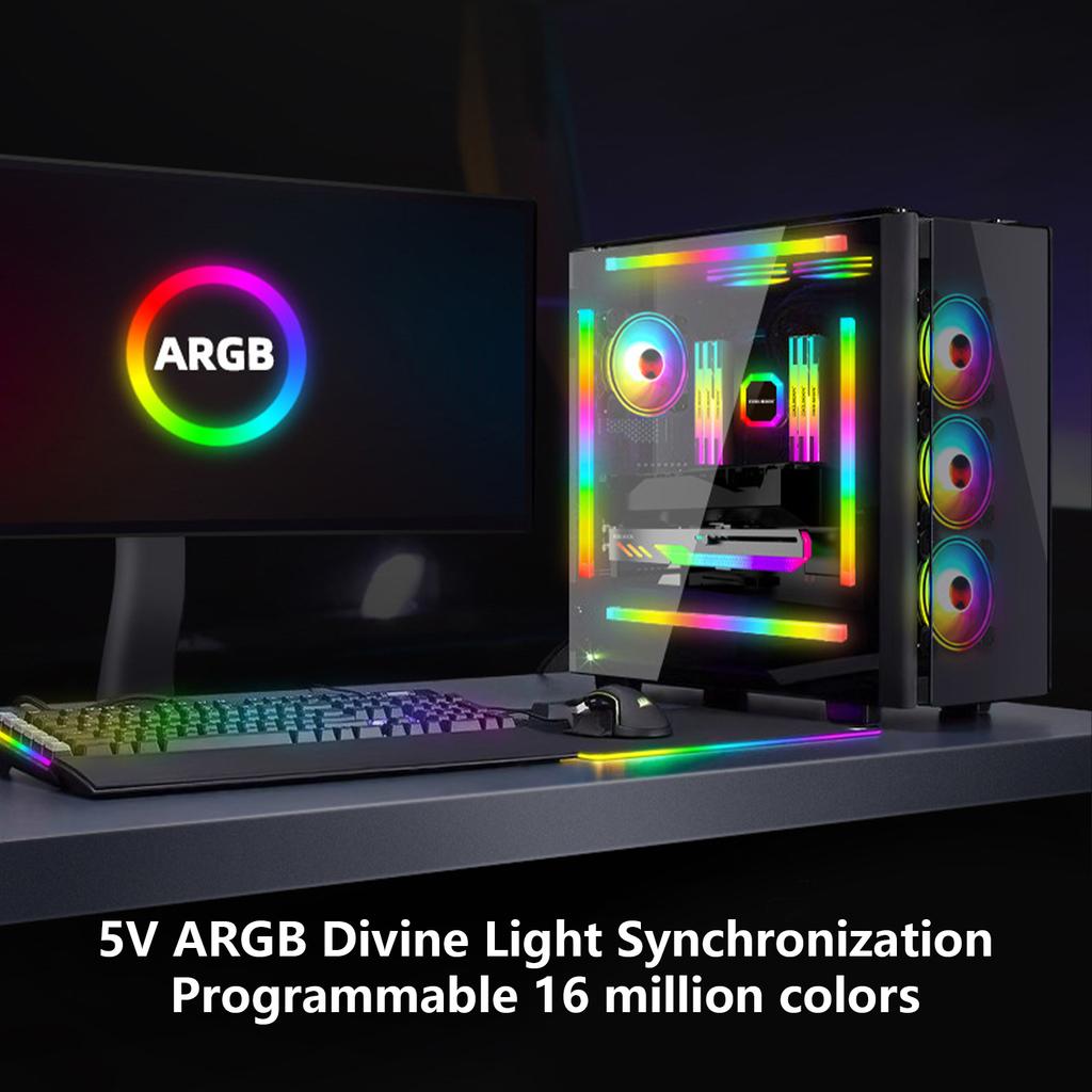 ARGB LED Strips Light 5V 3Pin Colorful Atmosphere Lamp Bar Rainbow Effect Light Bar for PC Computer Case Chassis