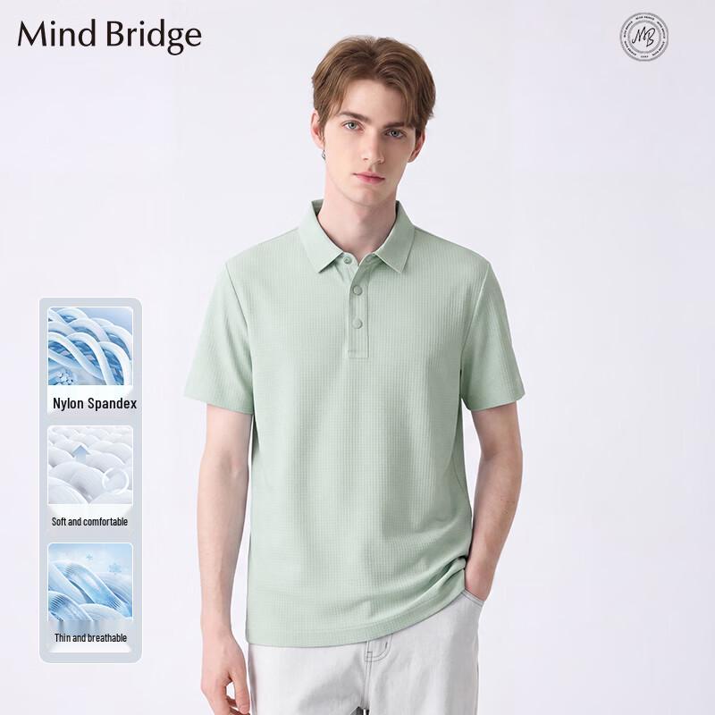 Mind Bridge Men s Summer Polo T-Shirt 2XL бледно-зеленый