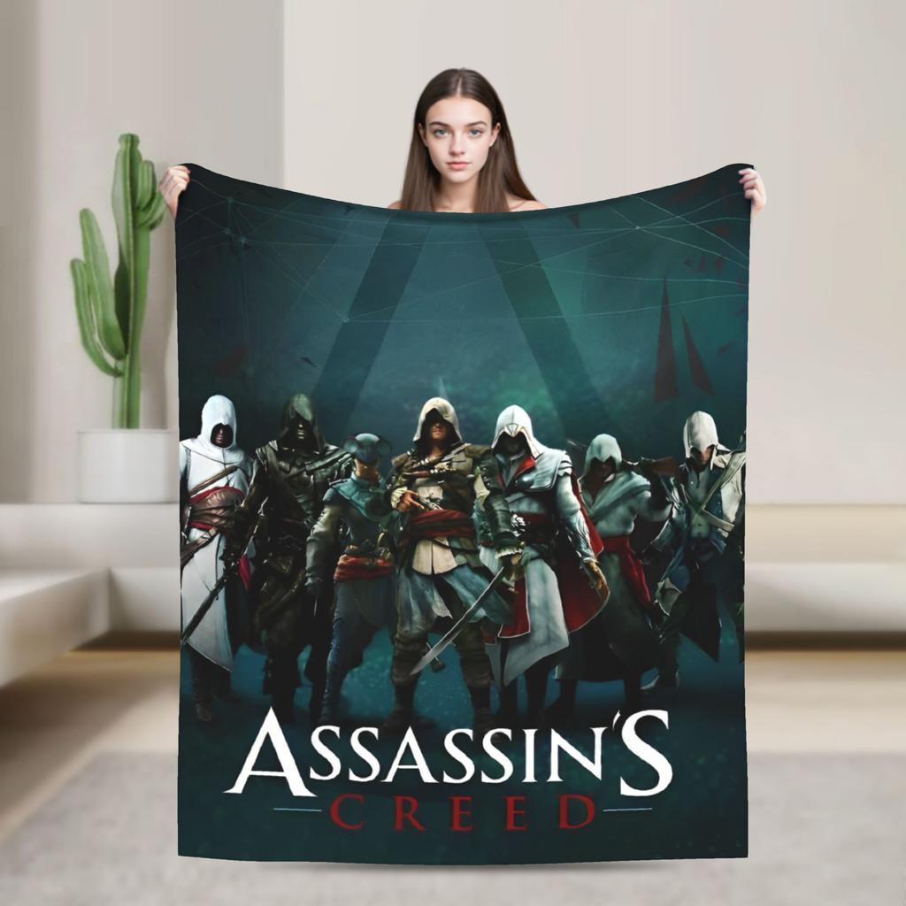 A-Assassin's Creed Deky Flanelové Vintage Teplá Přehozovádeka na přehoz Podzim/Zima