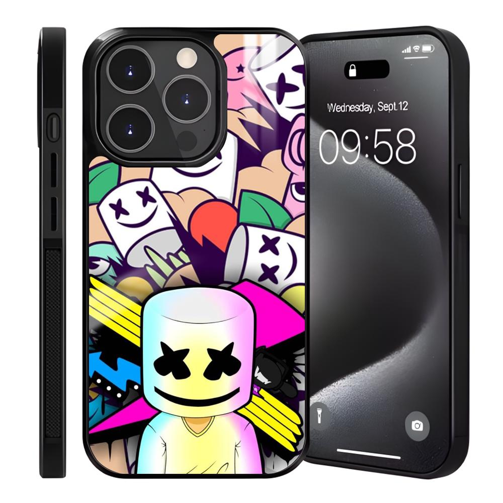 Fashion DJ M-Marshmello Phone Case For iPhone 16 15 14 13 Pro Max Plus Mini Magnetic Magsafe Wireless Charging Cover