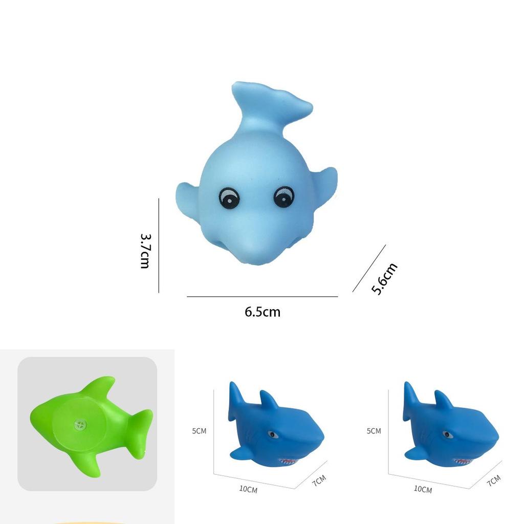 Children's Bathing Water Play Toy Cute Squeeze Cartoon Ocean Animals Shark Dolphin Clownfish