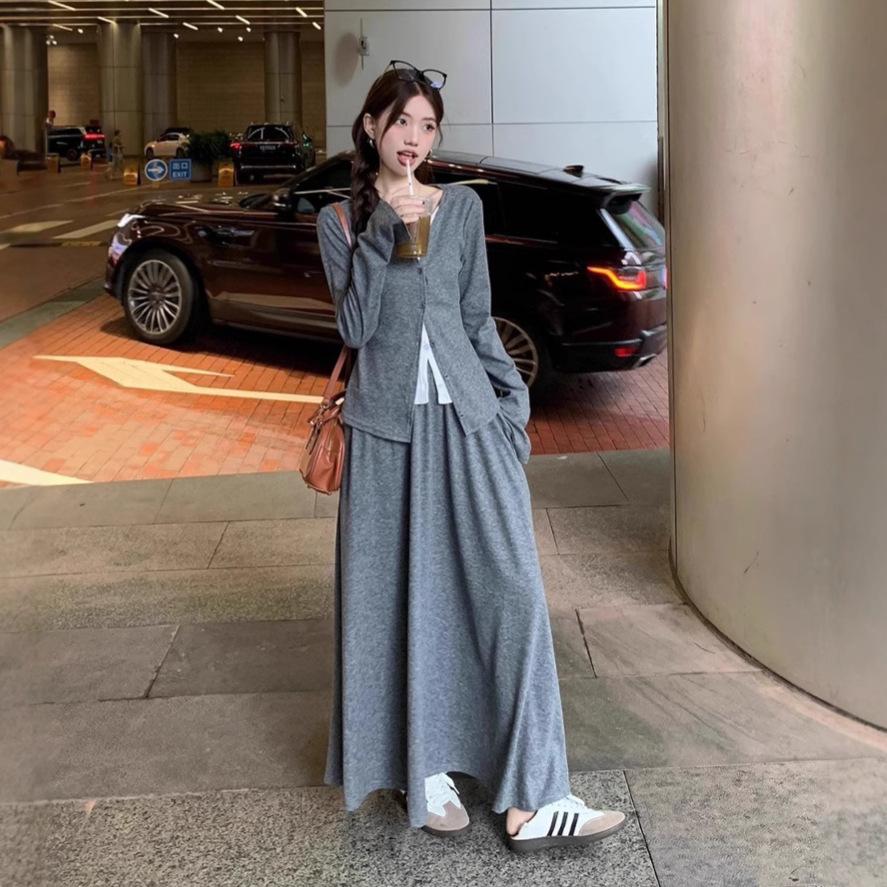 Early spring atmosphere, wear a whole suit, knitted dress, women's suit, new versatile casual dress