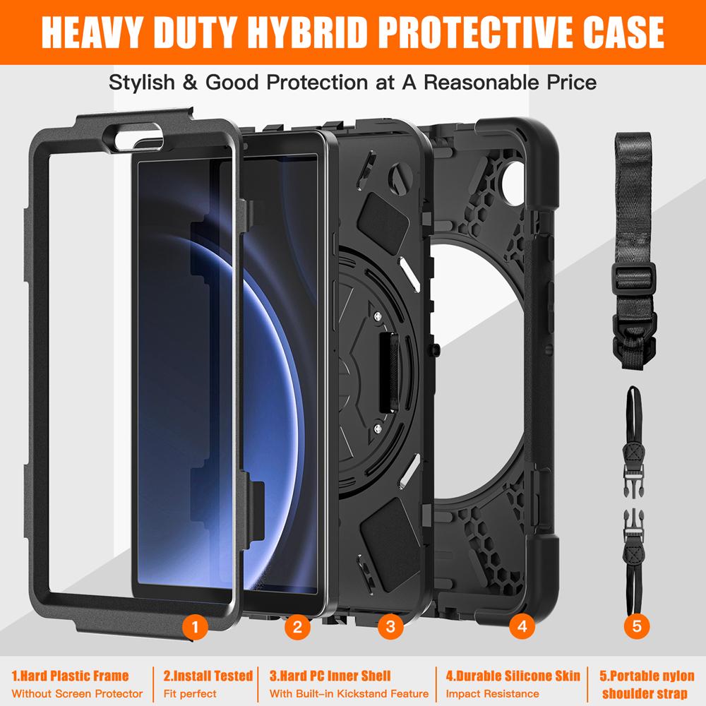 Kids Case for Samsung Galaxy Tab A9 Plus A8 A7 Lite Armor Rotective Rugged Case S6 Lite S7 S8 S9 FE Plus 12.4 Tablet Strap Cover