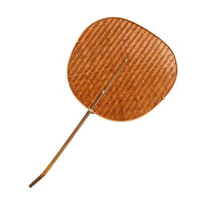 Crafts Handmade Bamboo Woven Fan Classical Retro Circular Fan Creative Portable Hand Cranked Fan Gift