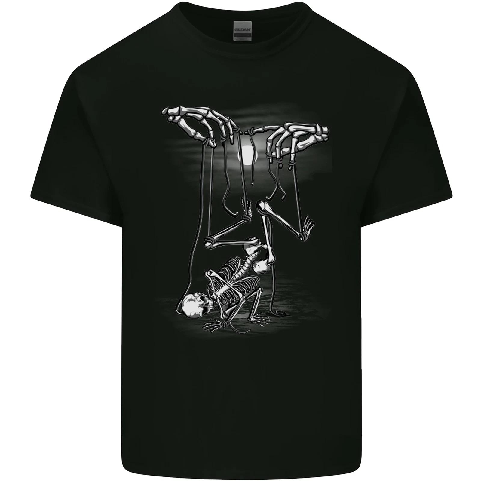 Full Moon Puppet Skeleton Halloween Skull Kids T-Shirt Childrens M