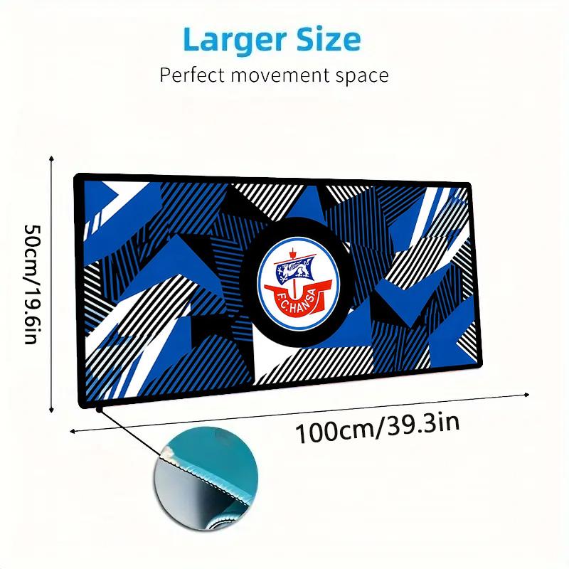 Hansa FC Mousepad Colorato Grande Cuscino per Tavolo da Gioco Antiscivolo per Laptop Tablet Mousepad Grande Tappetino XXL Mini PC Tappetino da Gioco Con Bordo Lock