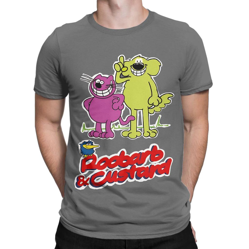 Roobarb Ccustard 1980s Retro Cartoon British Kids Tv Nostalgia Funny 100 Cotton Tshirt Roobarb And Ccustard Tees Tops For Unisex