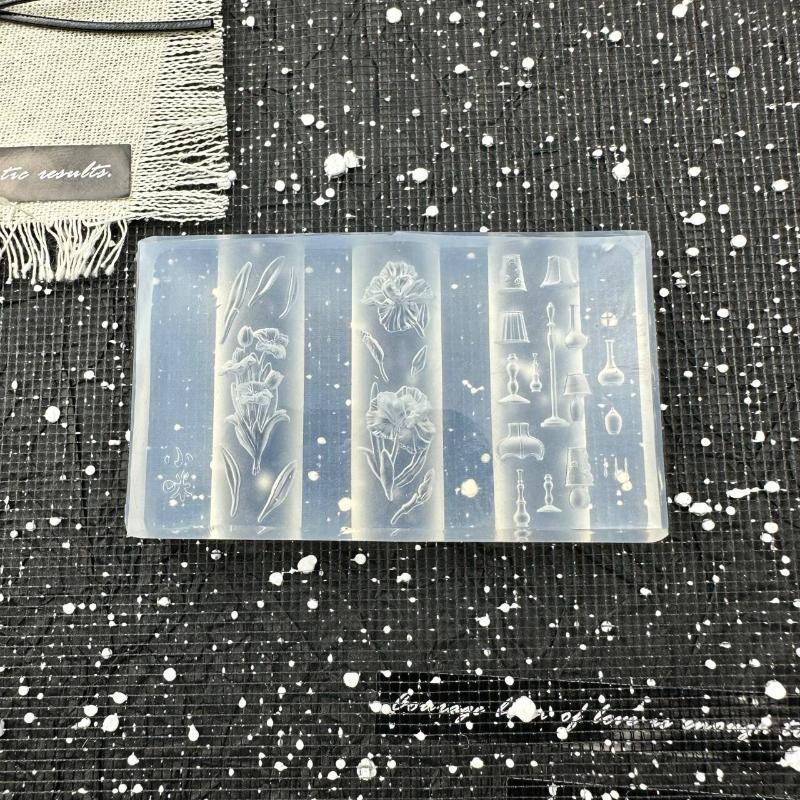 Flower Silk Ribbon Butterfly 3D Silicone Nail Mold Transparent Relief Nail Template Diy Nail Art Decoration Manicure Design Tool