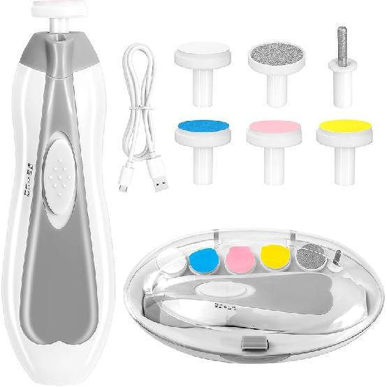 Baby Nail Trimmer Electric,Baby Nail Clippers, 6 In 1 Baby Nail File,Nail File Baby Grooming Kit Manicure Set for Toddler or Adults (Blue)