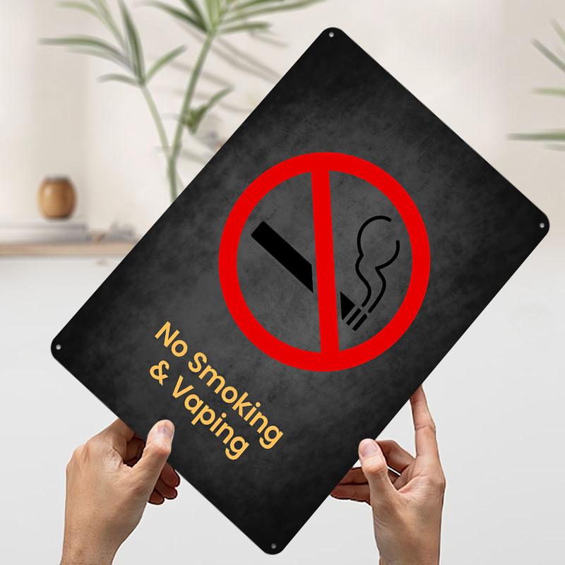 

No Smoking and Vaping Tinplate Poster Customized Wall Art Vintage Retro Metal Signs for Decoration At Home Decor Items Wand Deko 7.9x11.8In(20x30cm)