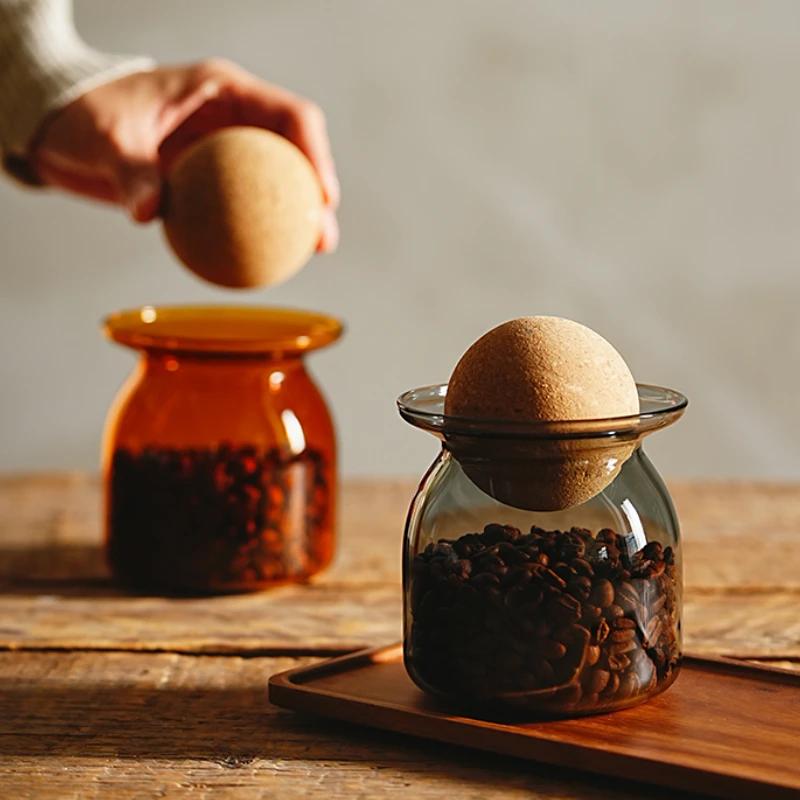 Kaffeebohnen Vorratsglas Retro Versiegelt Lebensmittelqualität Glas Kaffeepulver Aufbewahrung Großes Fassungsvermögen Aufbewahrungsflasche