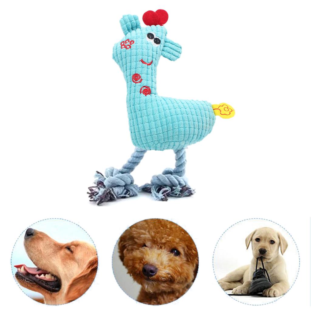 Peluche per cani Cucciolo da masticare Corda intrecciata Flanella Forma di giraffa Sicuro Carino per la pulizia dei denti degli animali domestici Cielo