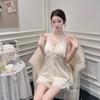Summer sweet girl suspender shorts nightgown ice and snow silk thin lace lace pure desire wind loungewear three-piece set