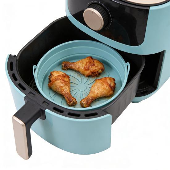 Air Fryer Liners Silicone Cooking Mat Non-Stick Reusable Food Grade Heat Resistant Foldable Basket Mat Easy To Clean Universal Kitchen Accessory