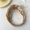 Satin Silk Solid Cross Top Knot Headband Elastic Hair Band Women Girls Scrunchies Hairband Turban Bandanas Hair Accessories