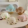 3D Flower Girls Straw Hat and Crossbody Bag Set Lace Bow Wide Brim Fisherman Cap Summer Beach Accessories for Toddler Teens