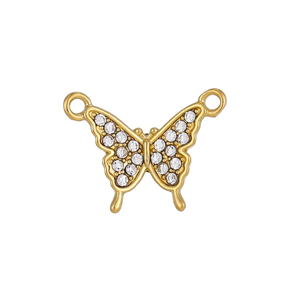 CARLIDANA Classic Stainless Steel Zircon White Shell Butterfly Charms Dragonfly Pendant for Children's Womens Jewelry Making