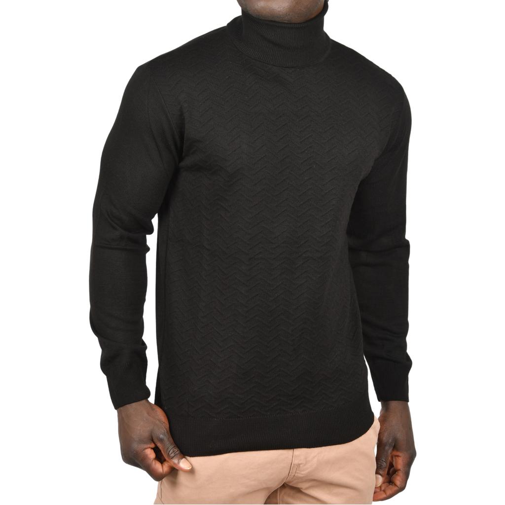 DeepSEA Zigzag Desenli Tam Balıkçı Yaka Dar Kesim Boğazlı Triko Kazak 2505497