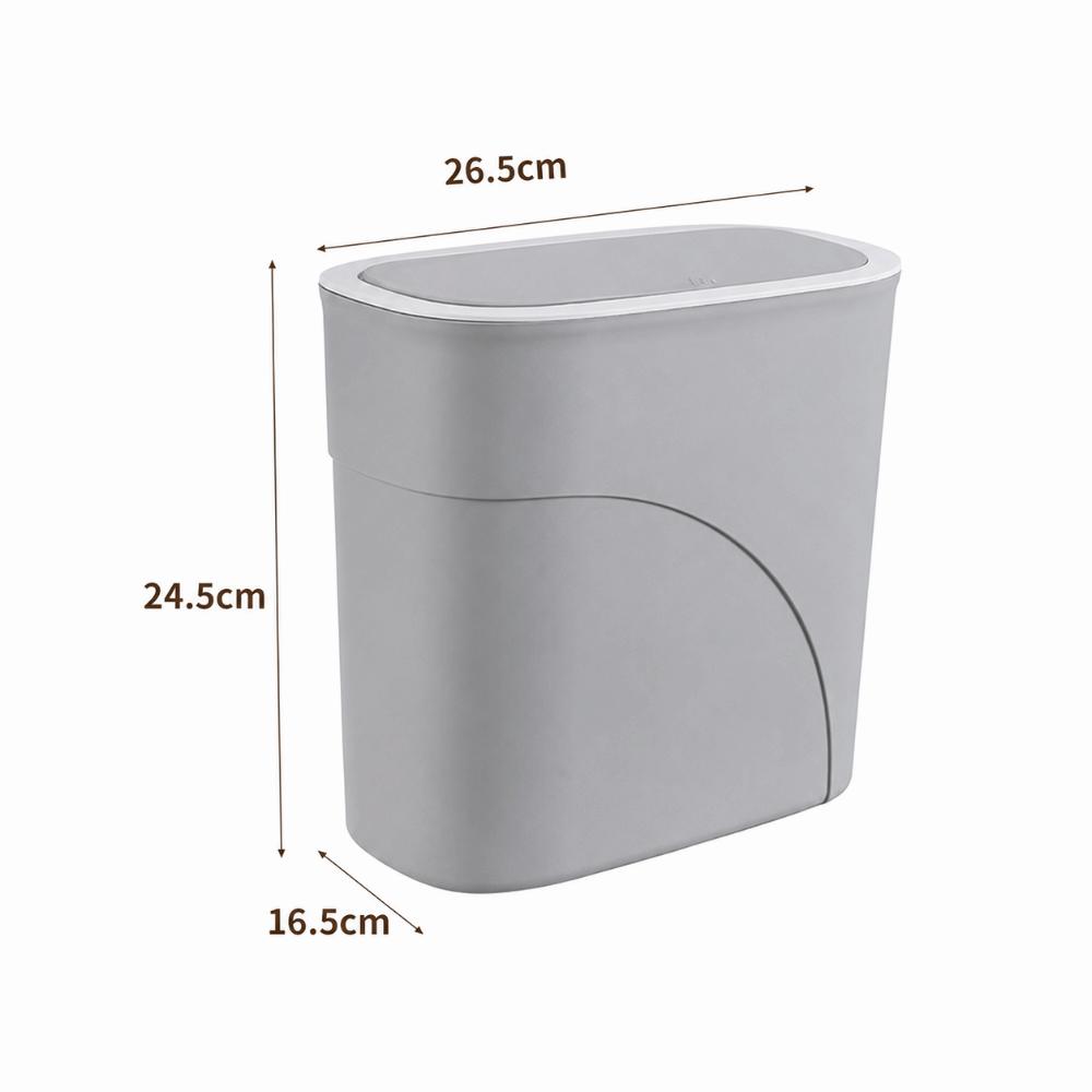 Odor-Free 11L Bathroom Trash Can Slim Narrow Gap Living Room Dustbin Space Saving