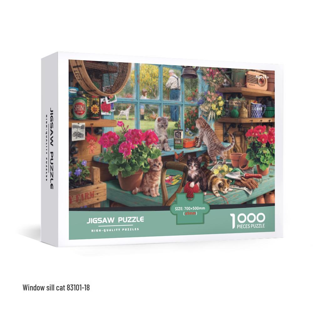 Adult Jigsaw Puzzle - 1000 Pieces, 70x50 CM White Cardboard