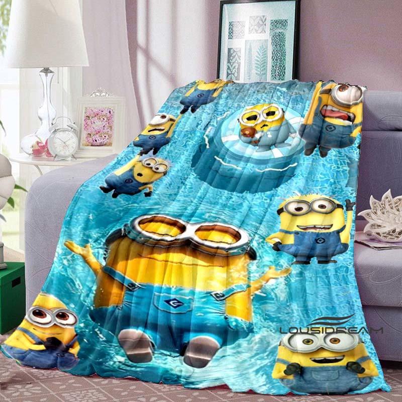 

Kawaii (Minions) Cartoon Blanket with Big Eyes, Soft and Comfortable Flannel Blanket Suitable for Travel and Home Use. 75x90cm