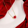 Chinese Style Acacia Bean Pendant Lucky Transfer Necklace, Niche Design Geometric Round Clavicle Chain Female