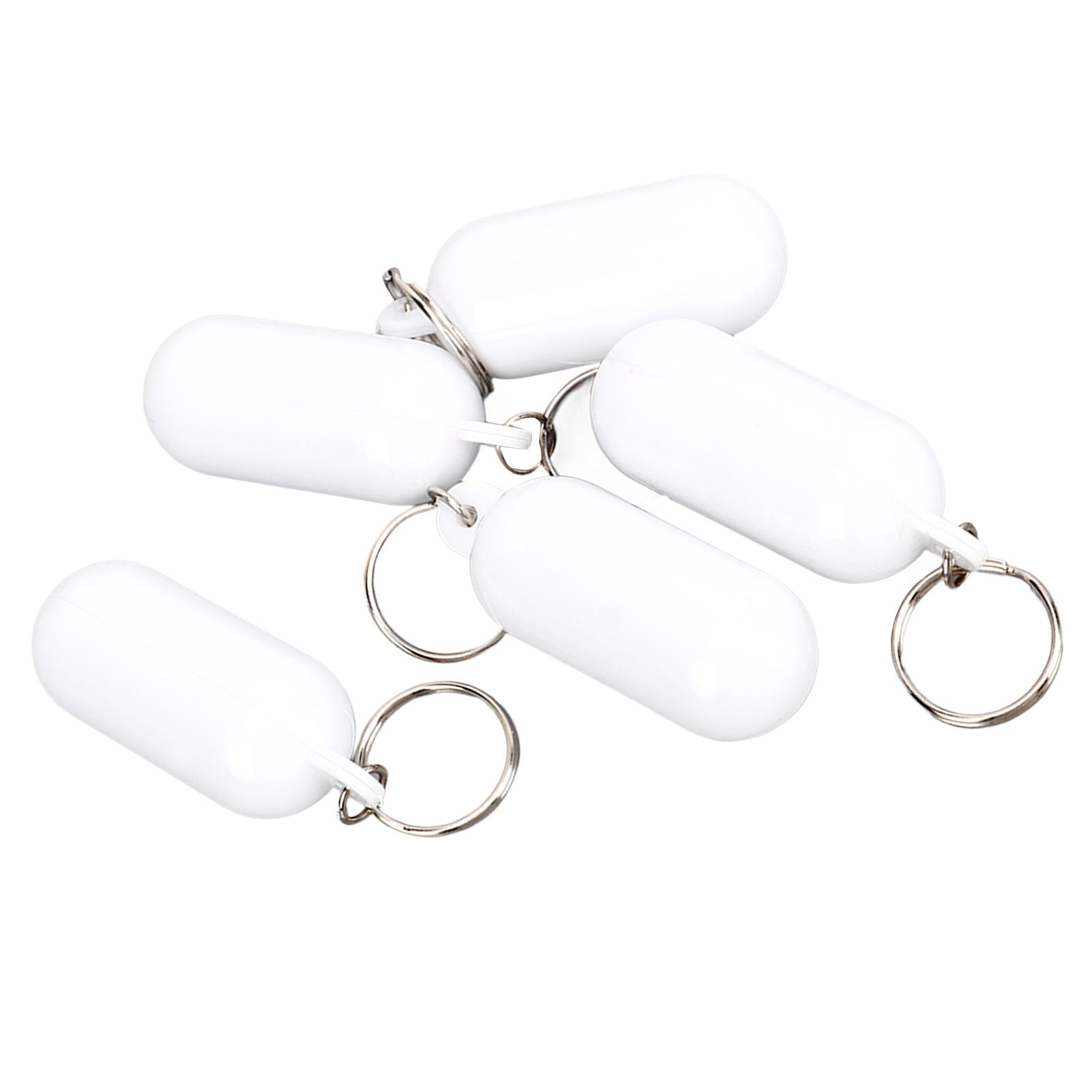 

5Pcs Plastic Floating Keychain Pill Shape Float Key Ring for Boating Fishing Kayak Surfing Sailing Outdoor Sports White белый