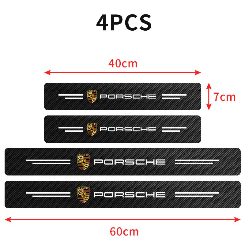 Nuova Moda Decorazione Piastra Battitacco Porta Auto Adesivi in Fibra di Carbonio Per Porsche GTS Cayenne Cayman Panamera Macan 911 718 928 90