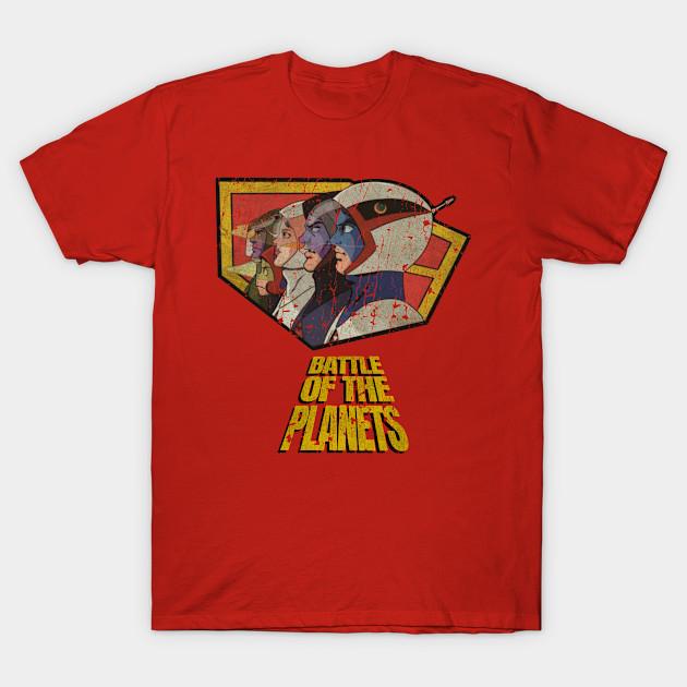 

Men Black Print T-shirt Battle Of The Planets G-Force Vintage No-Cut Transfer Paper Print Cotton Tshirt M червоний