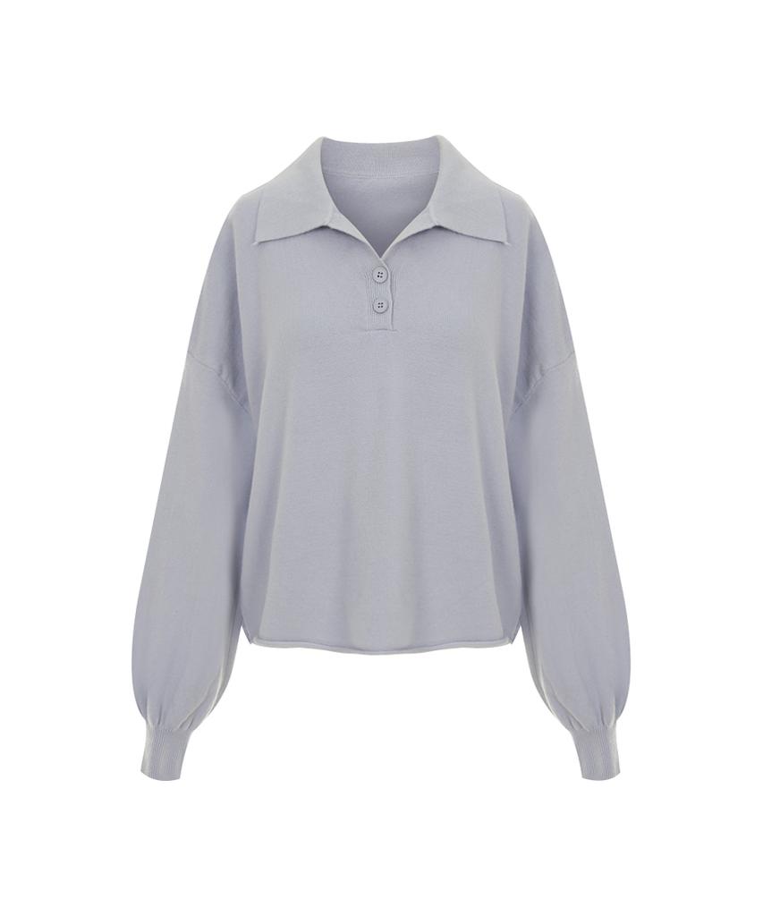 PAIGEFLYNN Oversized Puff Sleeve Collared Knit_P6Akn009C