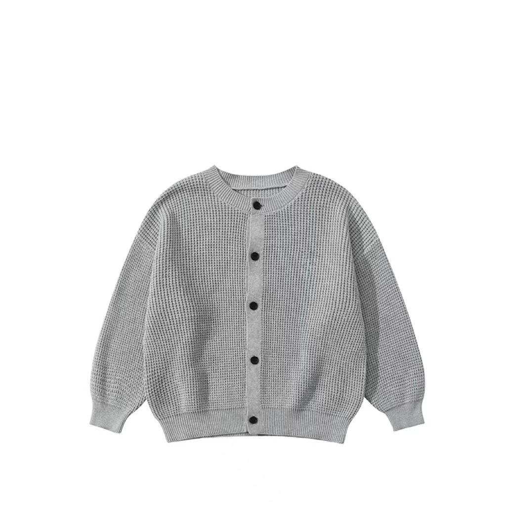 Boys' Thin Knit Cardigan Sweater, Medium/Large Sizes, Trendy Spring/Autumn Jacket
