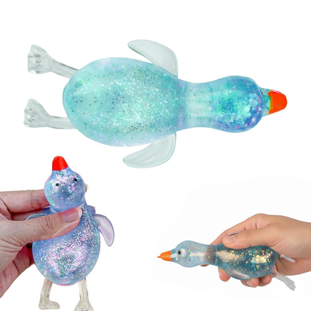 1Pcs Glitter Penguin Squishy Toy Soft Squeeze Stress Relief Toy Slow Rising Sensory Fidget Toy For Kids Adults Birthday Gift