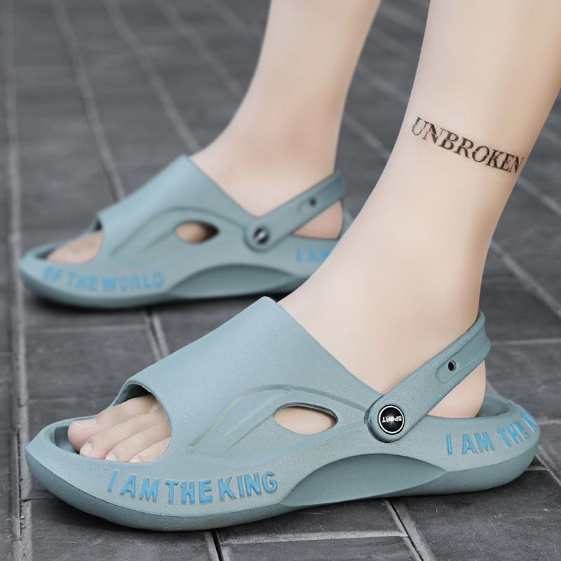Adjustable Strap Open-Toe Sandals Comfortable Non-slip Casual Shoes Slippers Couple 45 синий
