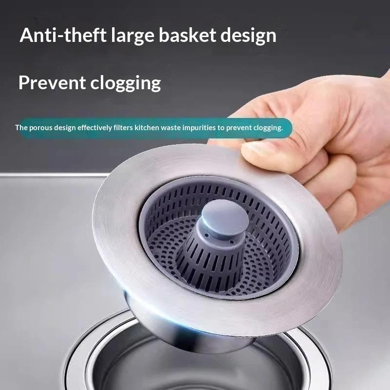 Kitchen Sink Drain Strainer Anti Clog Filter Universal Fit Food Waste Catcher for Kitchen Bar Sink Durable Reusable