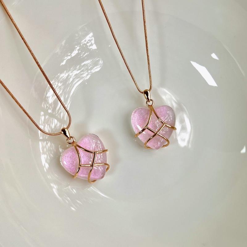 Dámský řetízek s přívěskem Diamantový Hrad Srdce Módní Roztomilý Barevný Princezna Šperk pro Přítelkyni Nejlepší Kamarádky