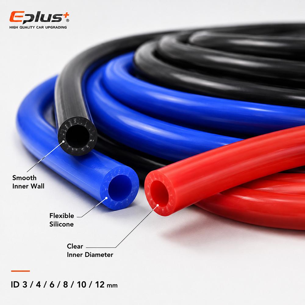 Universal Flexible Black Red Blue Silicone Vacuum Tube ID 3-12mm Flame Retardant High Temp Car Motorcycle Engine Air Hose Hoses Windshield Washer 1