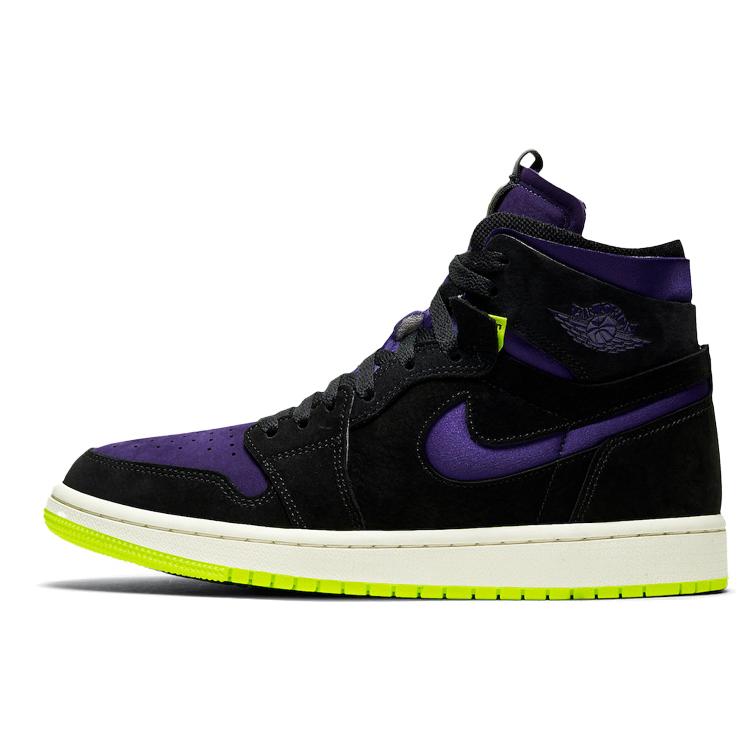 Womens Air Jordan 1 High Zoom 'Halloween' (women's sizes) Black / Court Purple / Lemon Venom / Sail Vintage Basketball Shoes CT0979 001